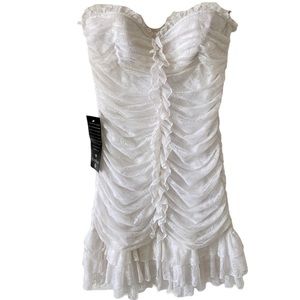 BEBE WHITE SIAN LACE DRESS